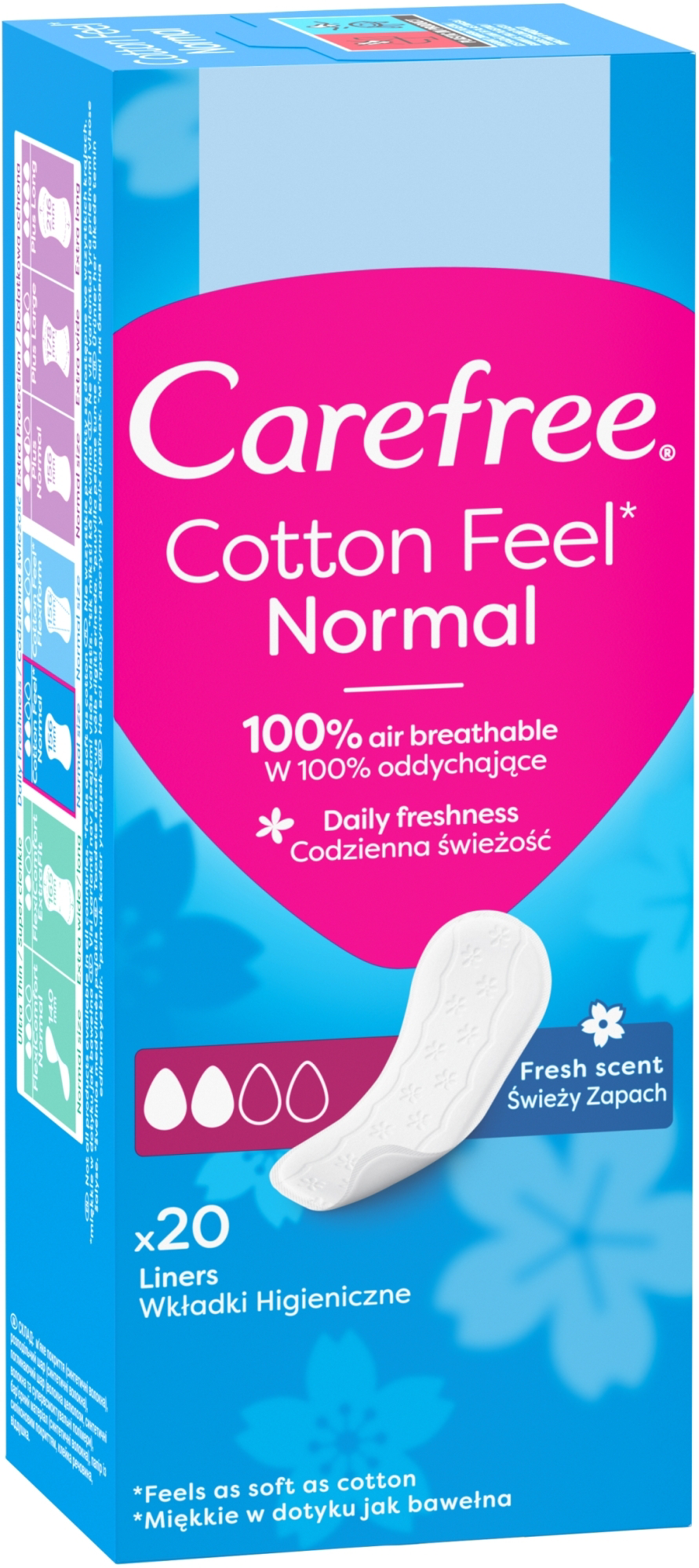 carefree normal cotton 20 panty daily
