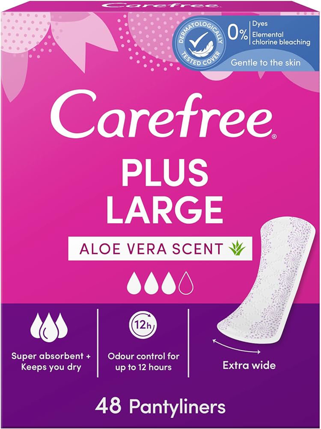 CAREFREE PLUS LARGE ALOE VERA SCENT 48PANTYLINERS