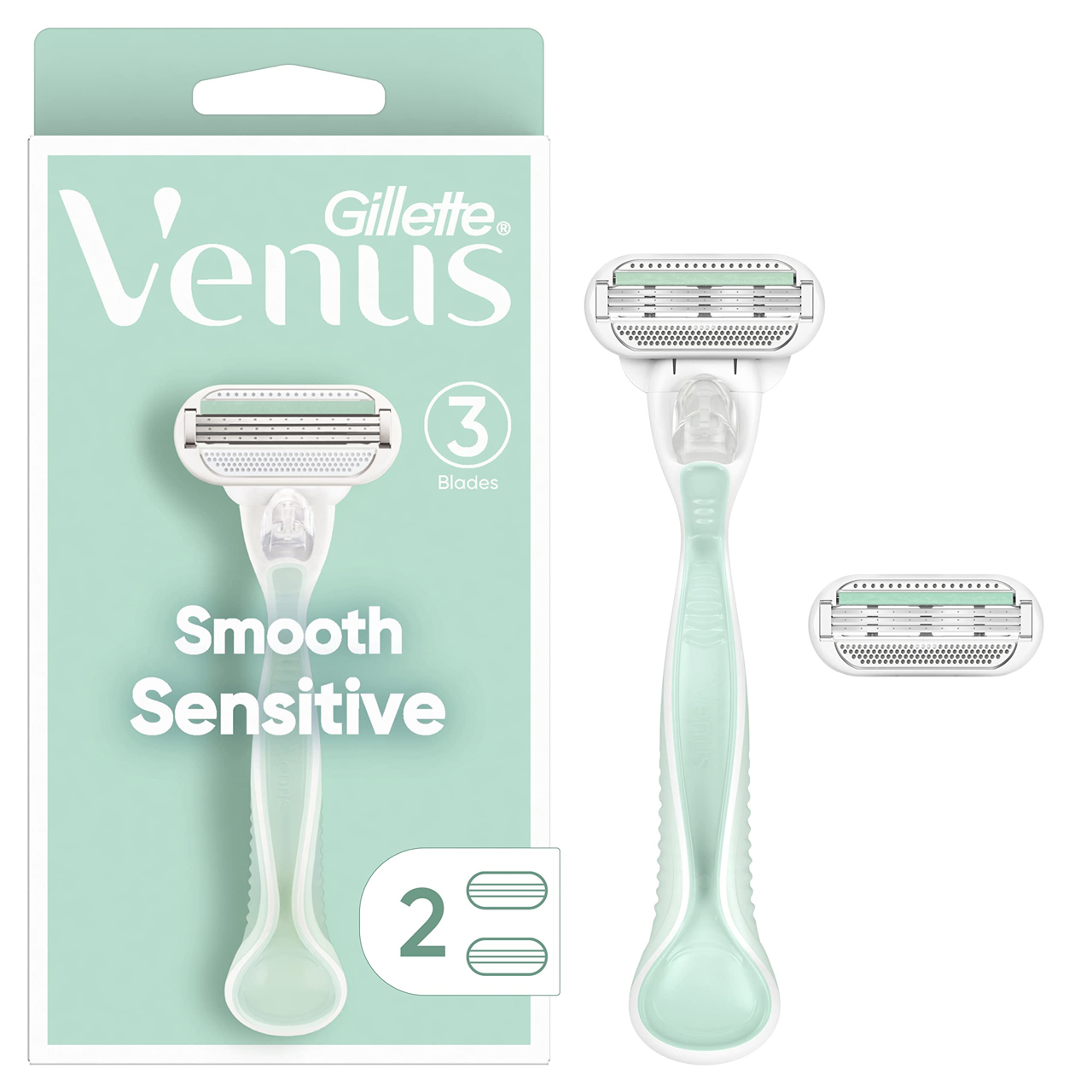GILLETTE VENUS SMOOTH SENSITIVE 2PIC GREEN BOX
