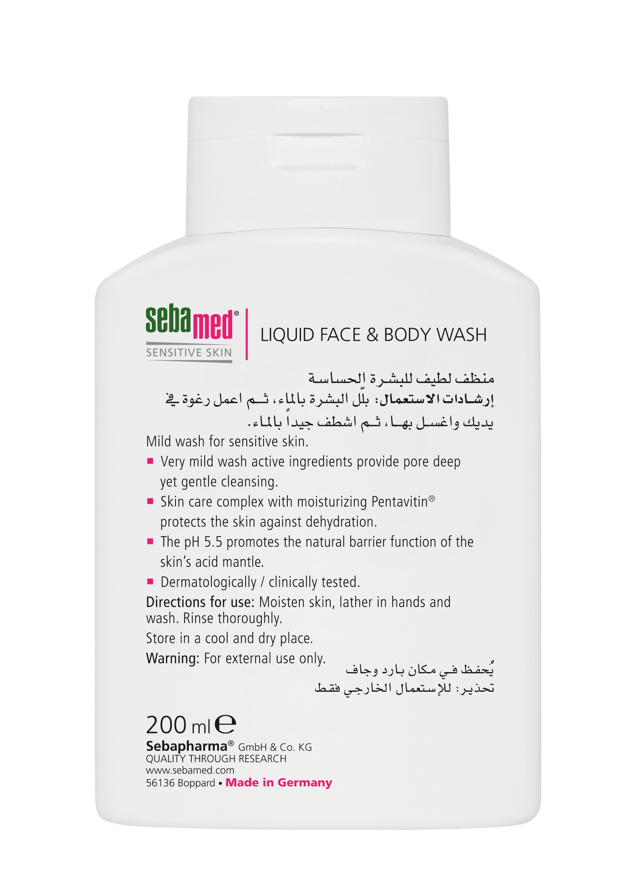 SEBAMED LIQUID FACE & BODY WASH 200 ML