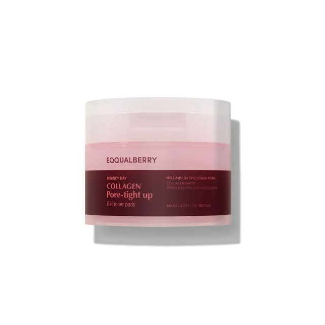 EQQUALBERRY COLLAGEN PORE TIGHT UP GEL TONER PADS 140ML