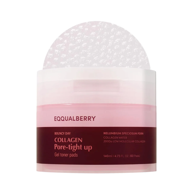 EQQUALBERRY COLLAGEN PORE TIGHT UP GEL TONER PADS 140ML
