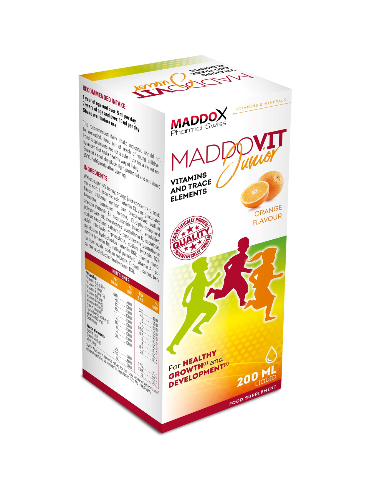 MADDOVIT JUNIOR 200 ML ORANGE FLAVOUR