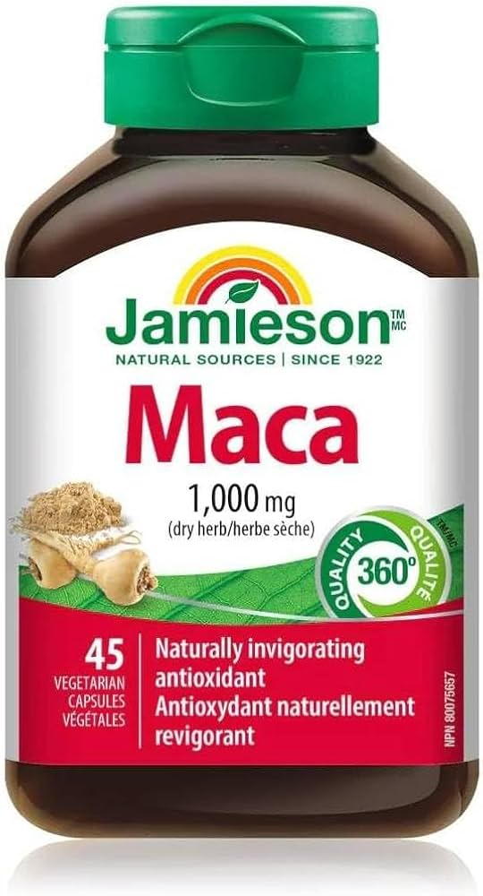 JAMIESON MACA 1000MG RAW HERB 45 CAPSULES