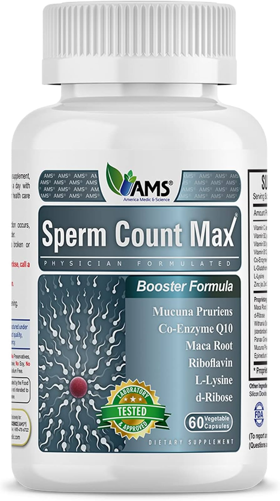 SPERM COUNT MAX 60CAPS AMS USA