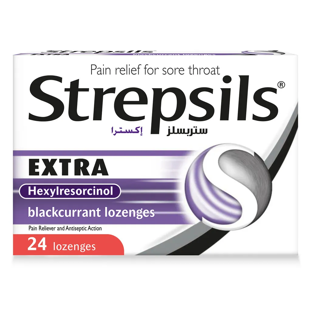 STREPSILS EXTRA BLACKCURRANT LOZENGES 24