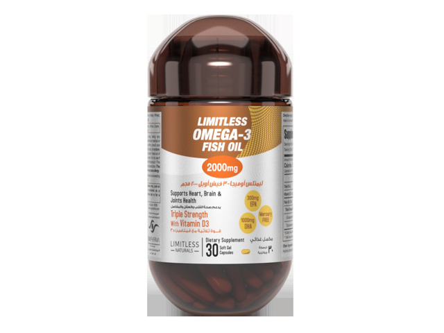 LIMITLESS OMEGA 3 FISH OIL 2000MG 30 TAB EVAPHARMA