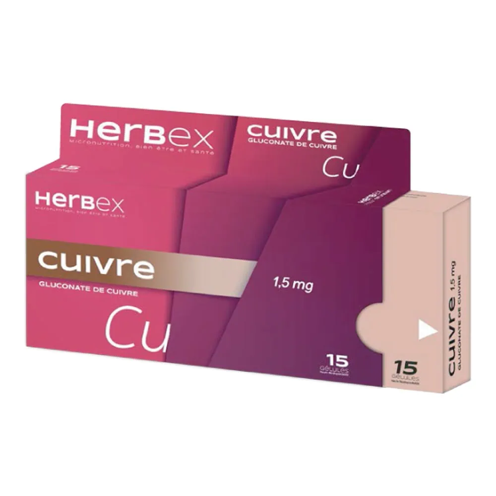 HERBEX CUIVRE CU 1.5MG 15 GELULES 30COMP