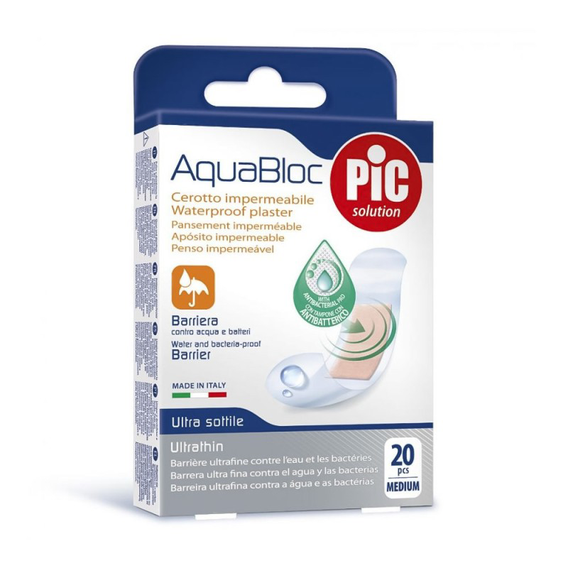 PLASTERS AQUABLOC ANTIBACTER (20) 19X72