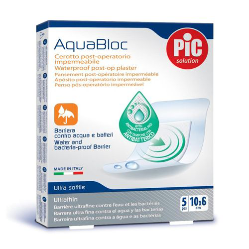 AQUABLOC PLASTERS STERILE ANTIBACTERIAL (5) 10x6