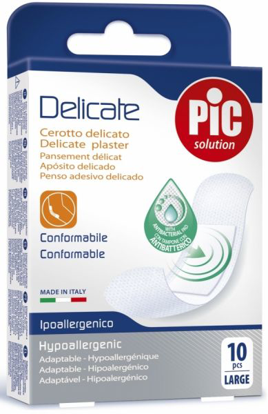 PLASTERS DELICATE ANTIBACTERIAL (10) 25X72 MM