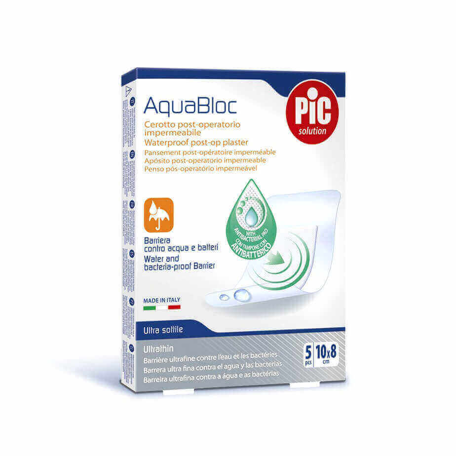 AQUABLOC PLASTERS ST ANTIBACTERIAL (5) 10x8
