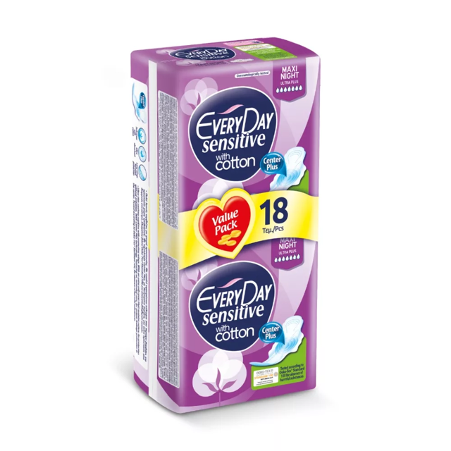 Every Day Sensitive Maxi Night Super 18pcs