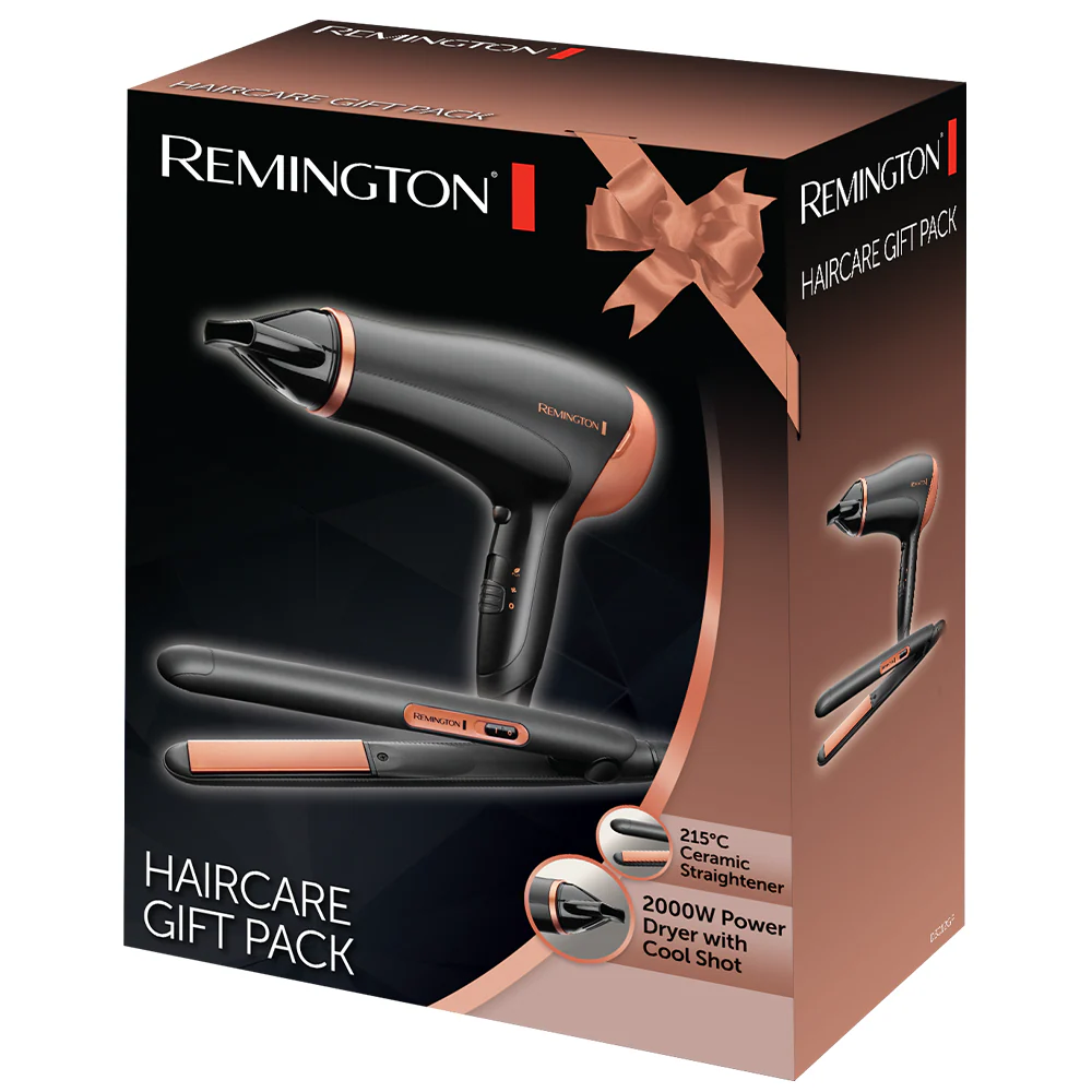 REMINGTON HAIR CARE GIFT PACK BLACK & GOLD 