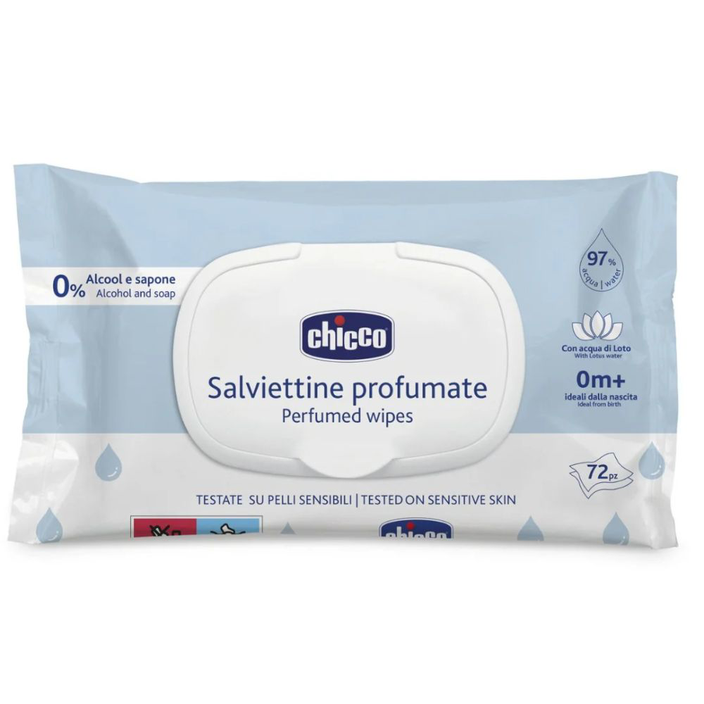 CHICCO SALVIETTINE PROFUMATE WIPES M0+ 72 PCS WITH CAP
