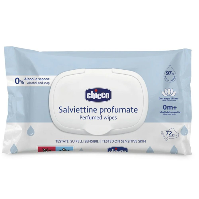 CHICCO SALVIETTINE PROFUMATE WIPES M0+ 72 PCS WITH CAP